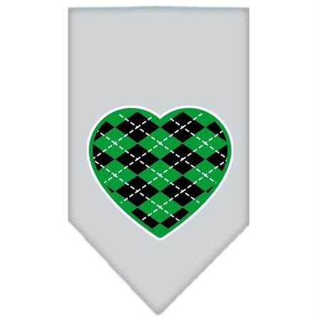 UNCONDITIONAL LOVE Argyle Heart Green Screen Print Bandana Grey Large UN757673